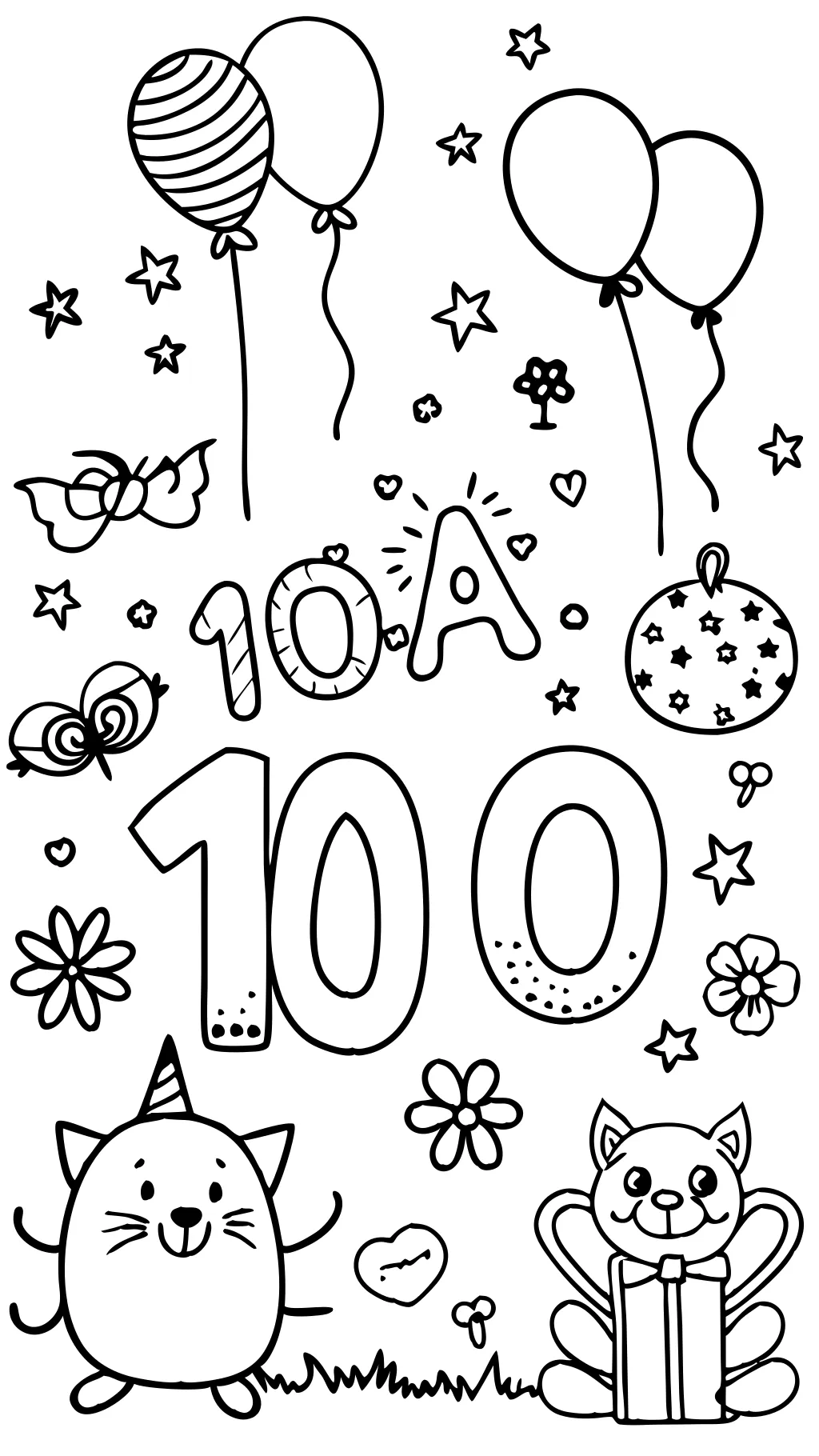 100th day coloring page